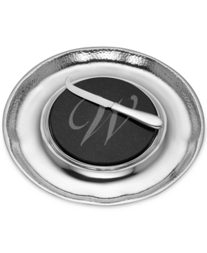 Lenox Stony Creek Monogram Cheese Plate Script Letters
