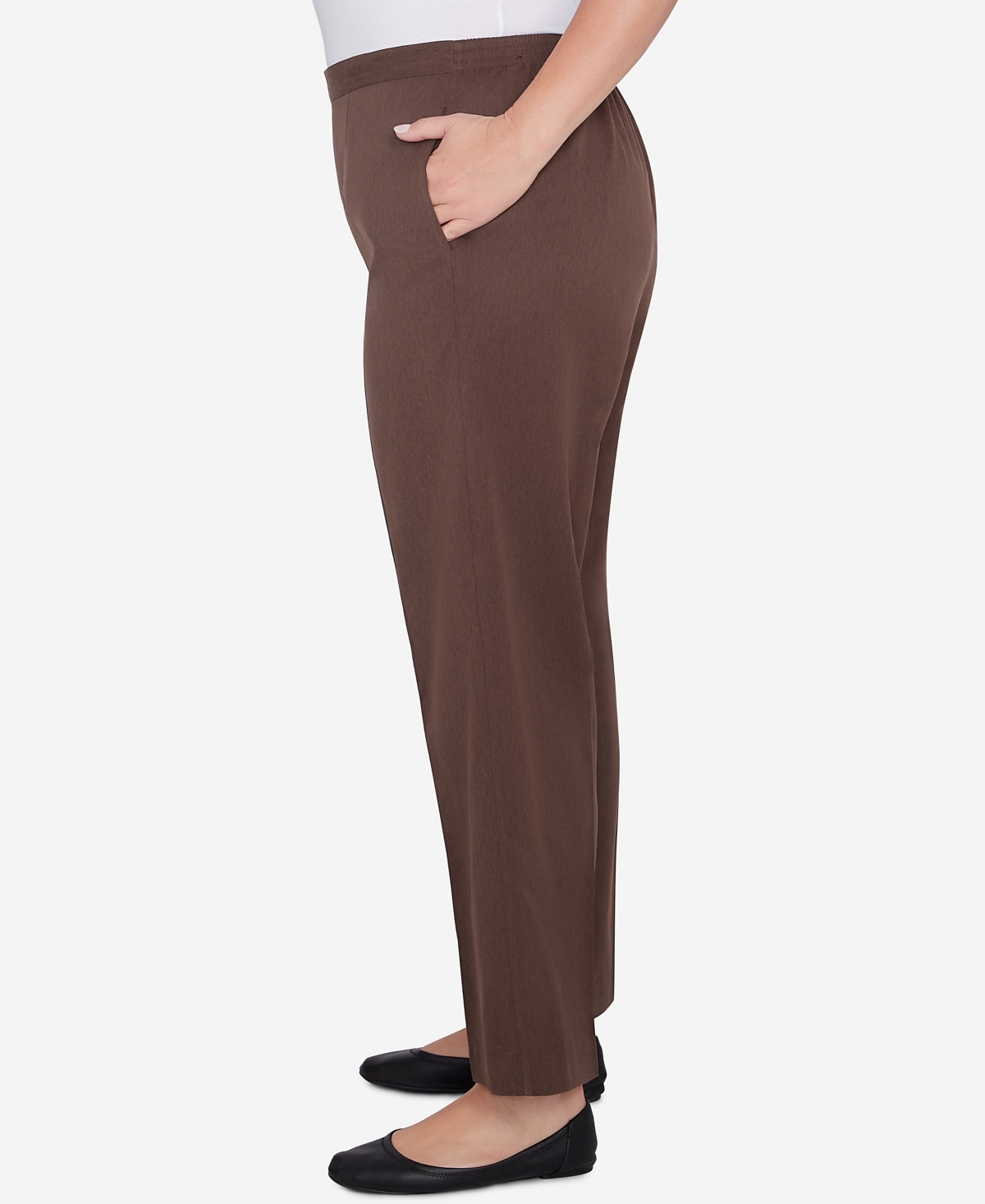 Alfred Dunner Plus Size Wine Country Classic Faux Suede Slant Pocket Medium Length Pant