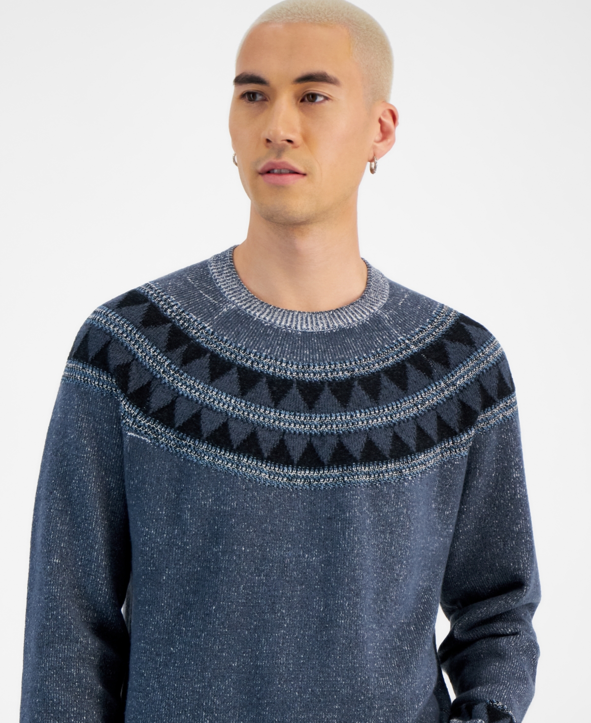 Sun + Stone Men's Alec Fair Isle Crewneck Sweater, Created for Macy's
