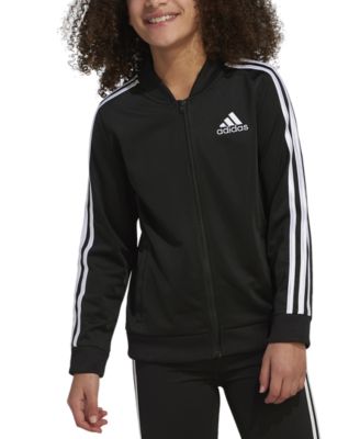 Girls adidas jacket black and white on sale