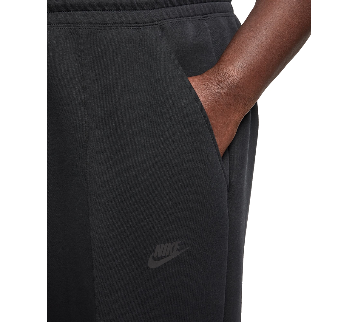 Nike Women's  Sportswear Tech Fleece Mid-rise Jogger Pants (plus Size) In Black,black