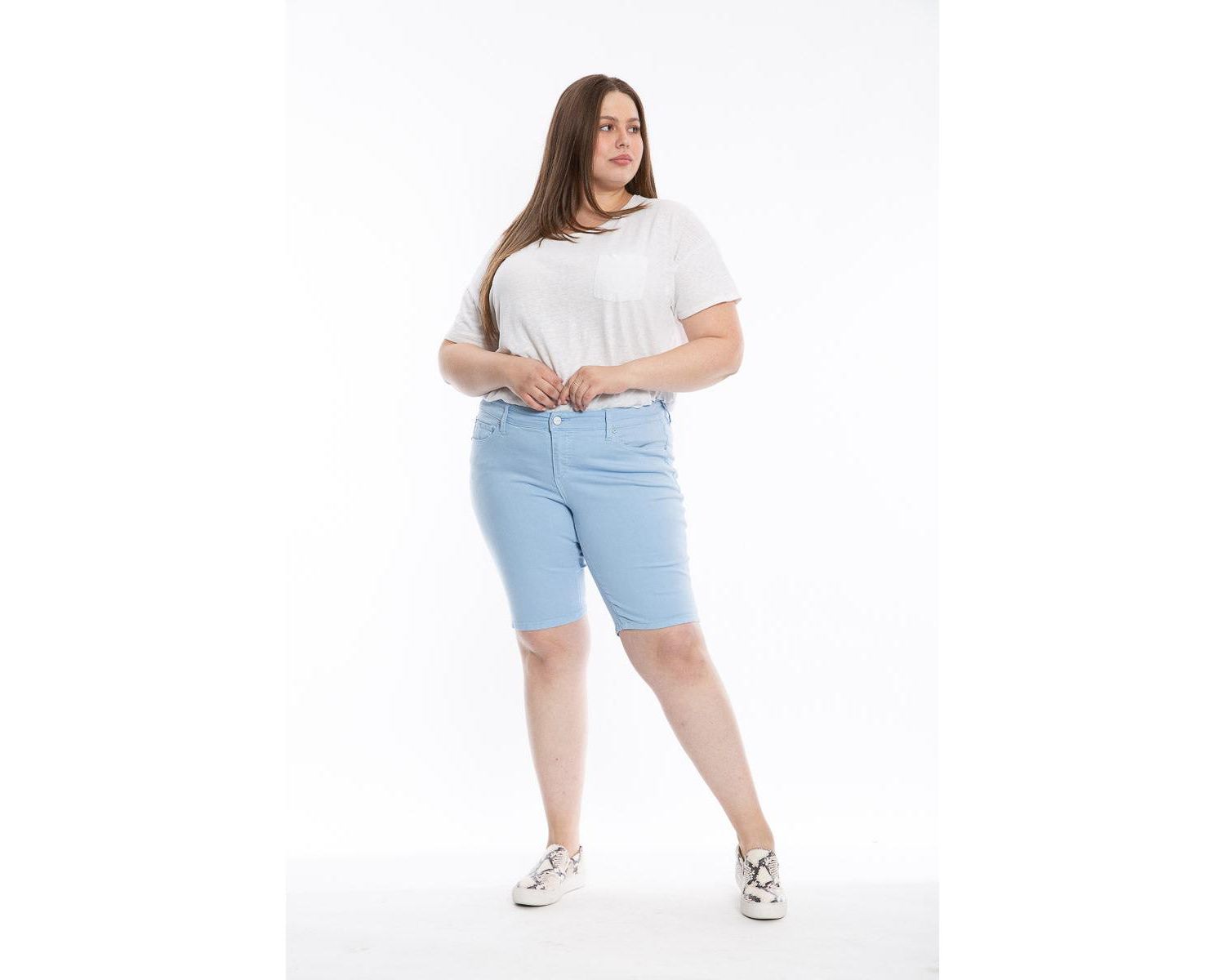 Plus Size Mid Rise Bermuda Shorts