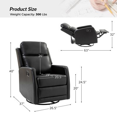 Donat Faux Leather Swivel Recliner