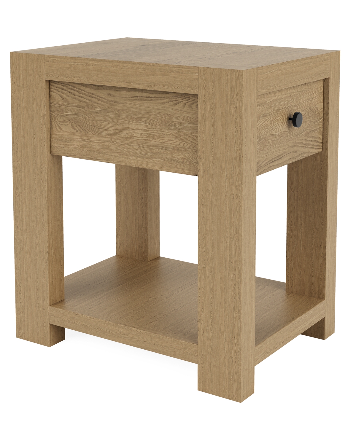 Macy's Furniture Davie 16" Wood Chairside Table In Pale Oak