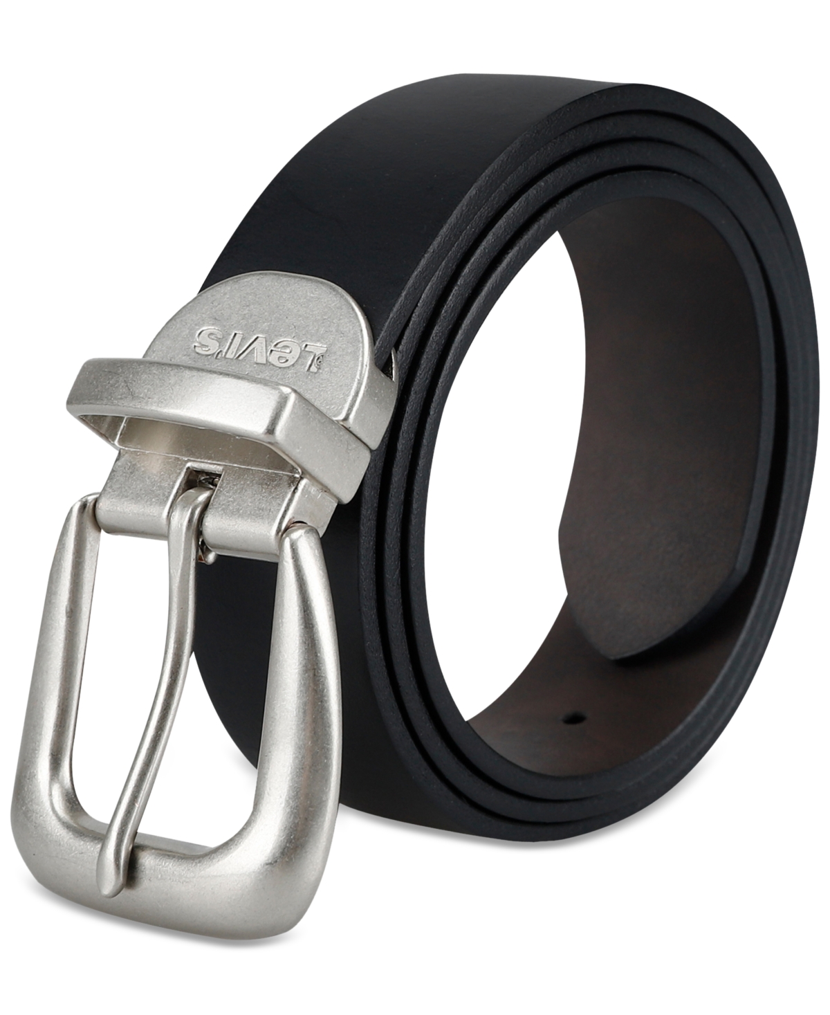 Levi's Women's Reversible Western-style Buckle Leather Belt In Black,brown