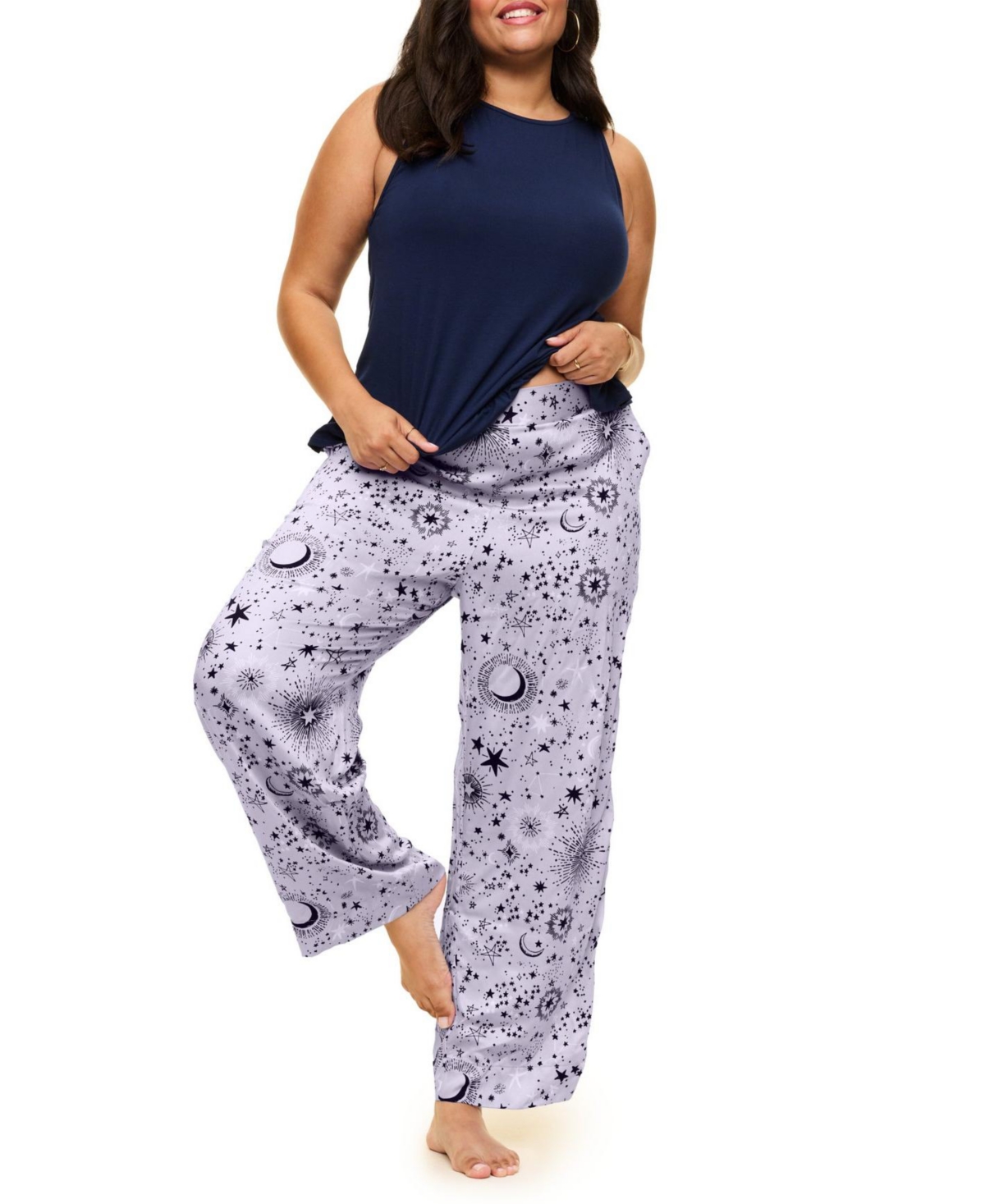 Plus Size Aerys Pajama Tank & Pants Set - Novelty purple