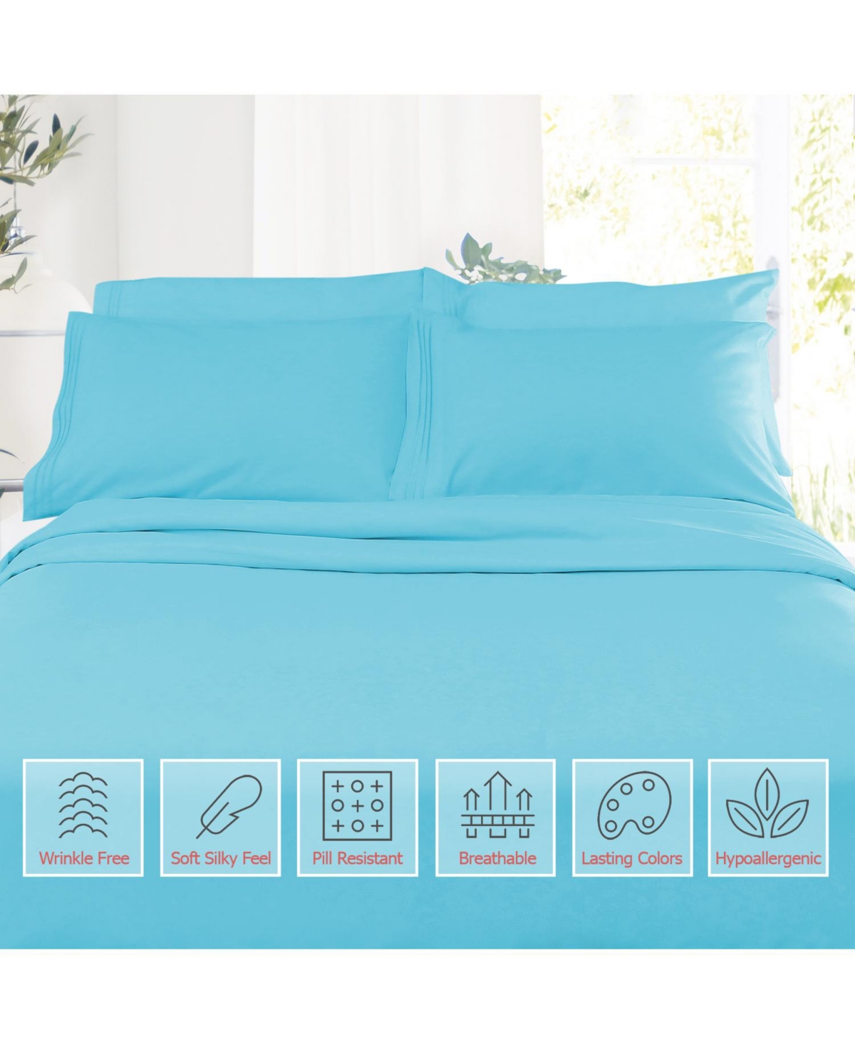 Clara Clark Extra Soft & Breathable 4 Piece Bed Sheet Set -