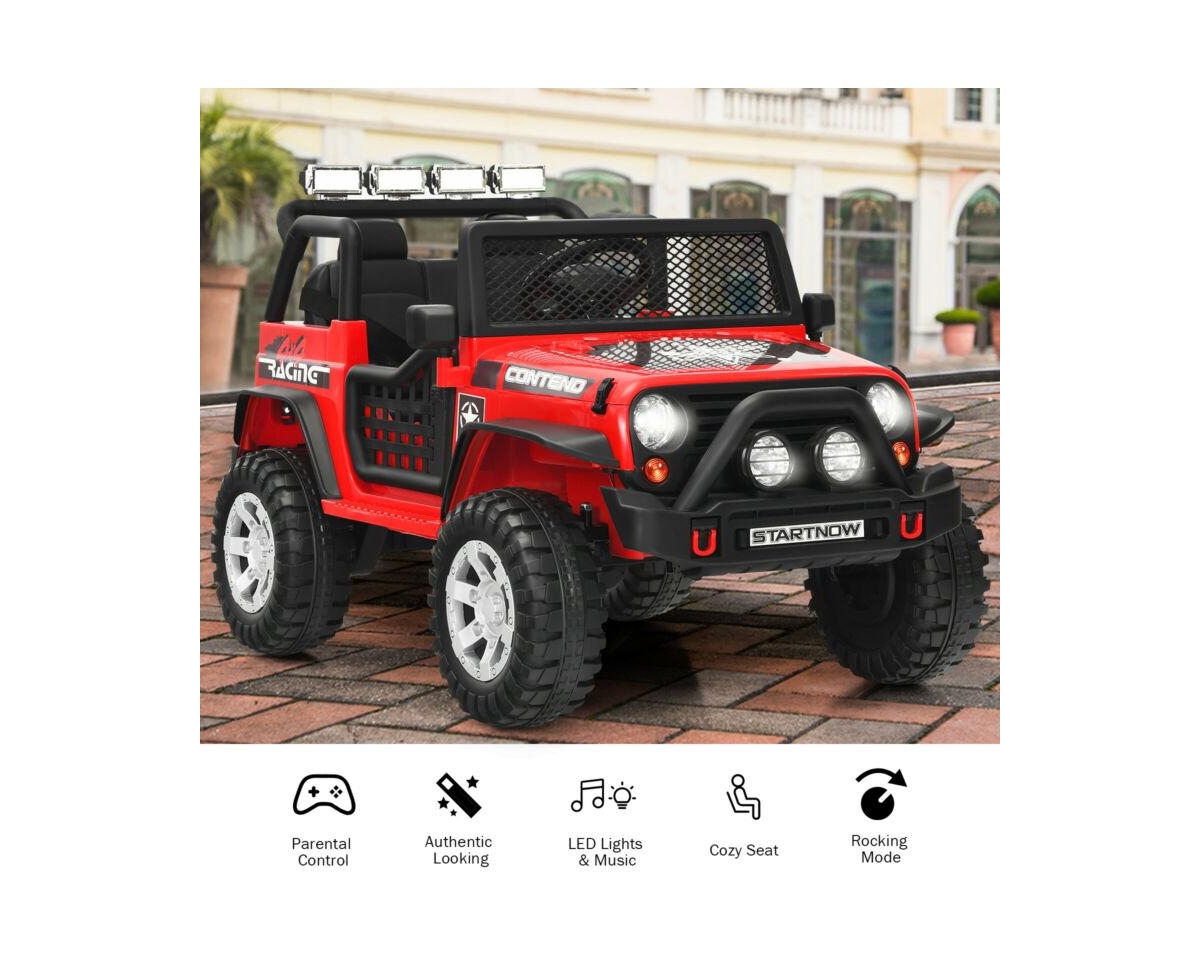 Slickblue 12V Kids Remote Control Electric Ride On Truck Car with Lights and Music