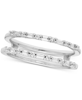 Macy's - Diamond Round & Baguette Enhancer Ring Guard (1/4 ct. t.w.) in 14k White Gold