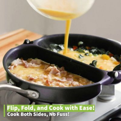 2-Sided Nonstick, PFOA-Free, Heavy-Gauge Aluminum Frittata & Omelette Pan