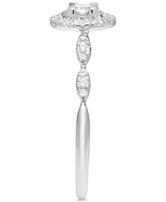 Diamond Halo Engagement Ring (1/4 ct. t.w.) in 14k White Gold
