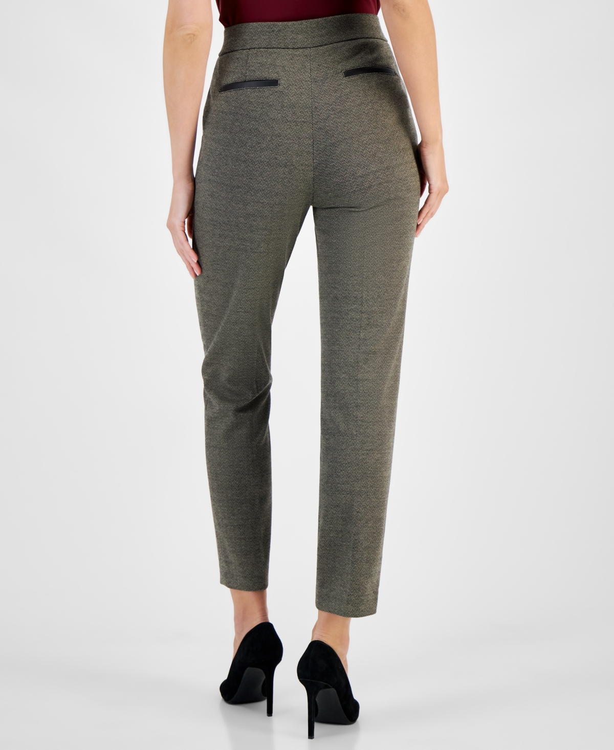 Kasper Women's Pull-On Straight-Leg Pants -Toffee
