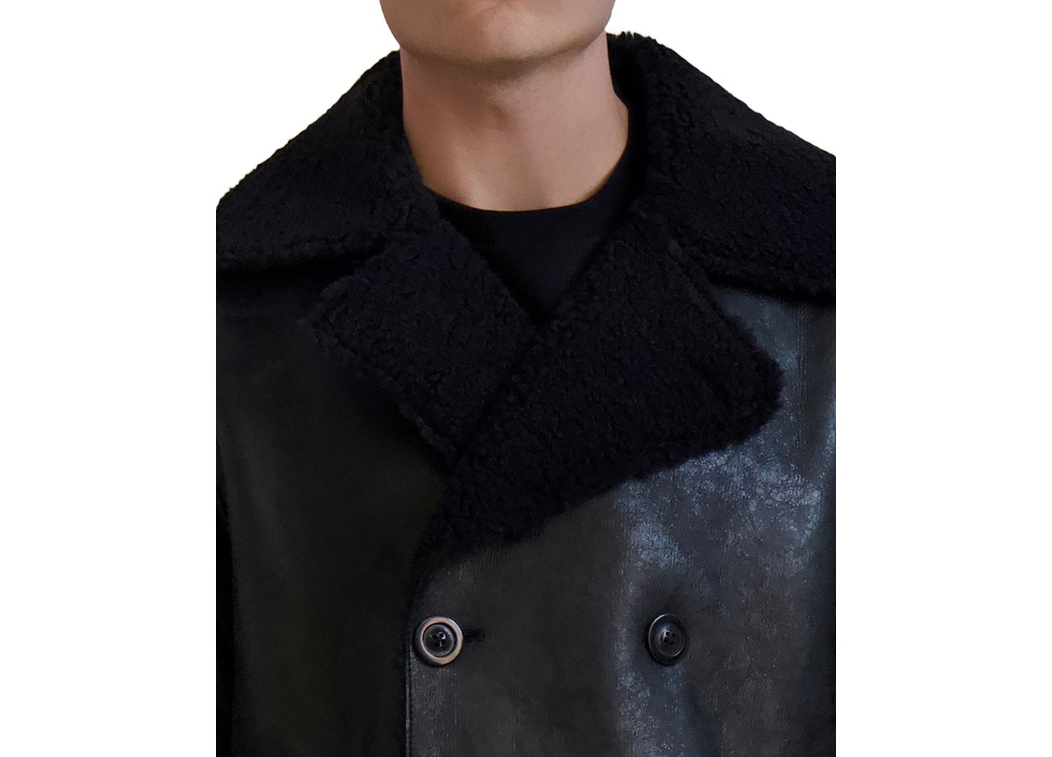 Paris Men's Faux-Shearling Double-Breasted Car Coat
