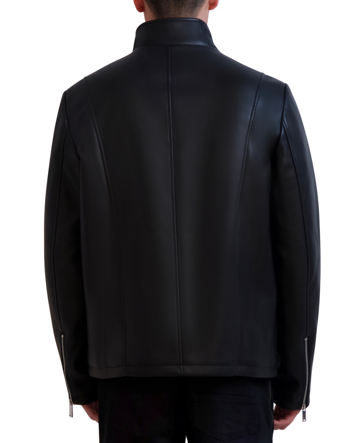 Karl Lagerfeld Men's Faux-Leather Moto Jacket