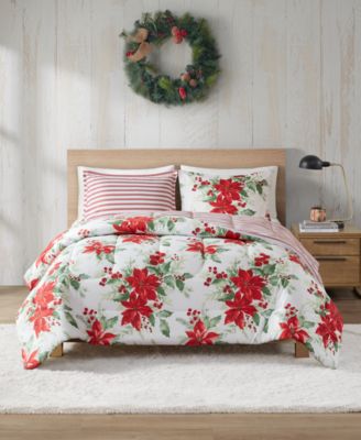 Poinsettias 3-Pc. Comforter Sets