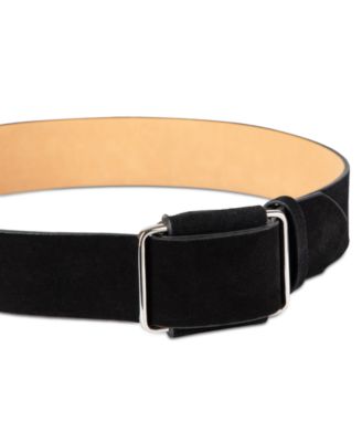 Modern Slider Buckle Suede Leather Belt