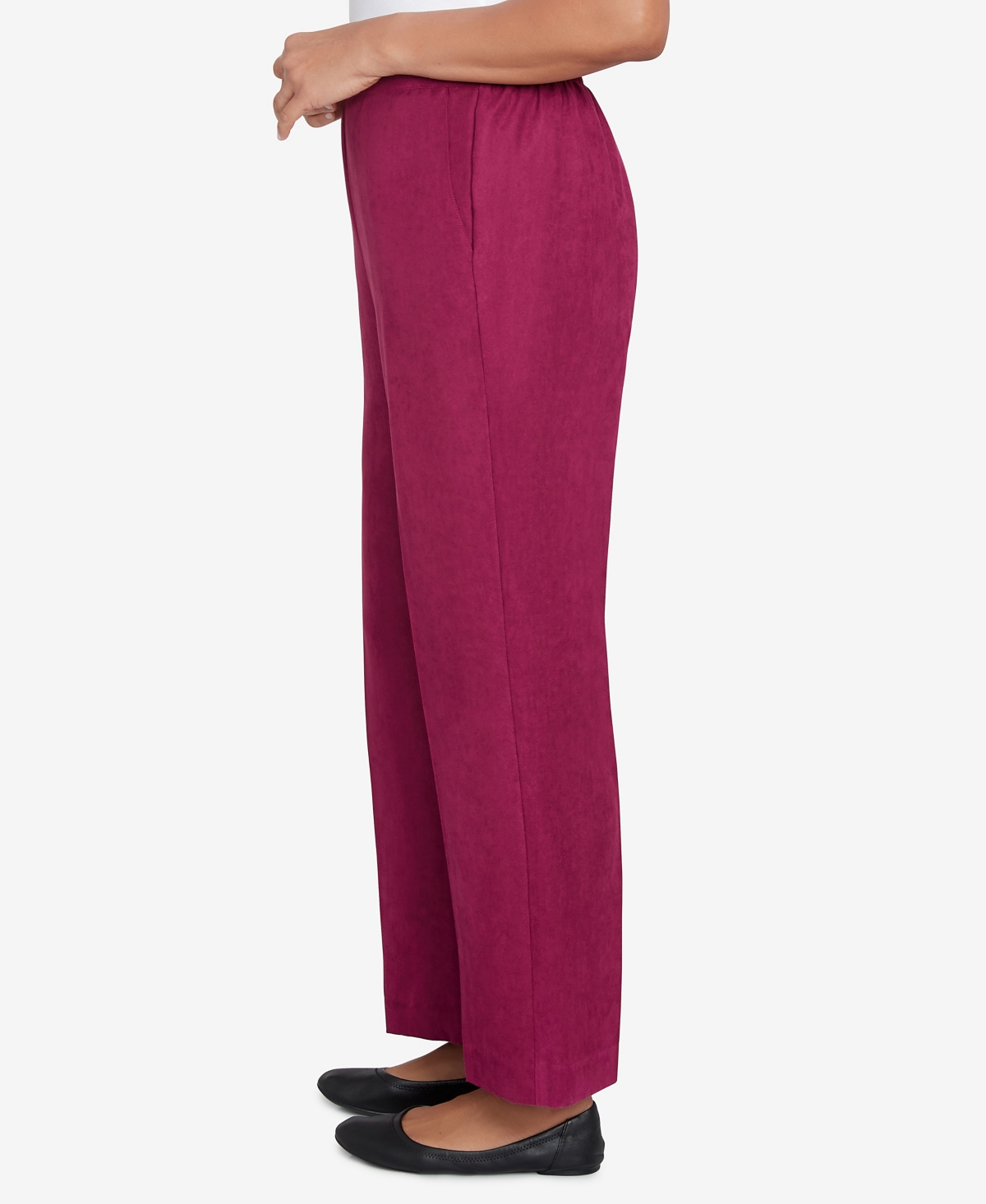 Alfred Dunner Women'sCountry Classic Slant Pocket Medium Length Pant - Wine