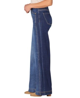 Petite Skyrise Double Side Seam Wide-Leg Jeans