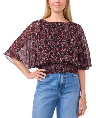 Sam & Jess Women's Smocked-Waist Top - Macy's