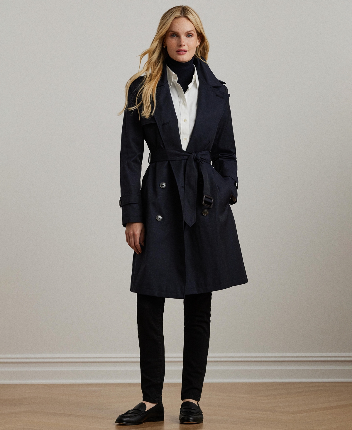 Ralph Lauren Women's Belted Water-resistant Trench Coat In Dark Navy