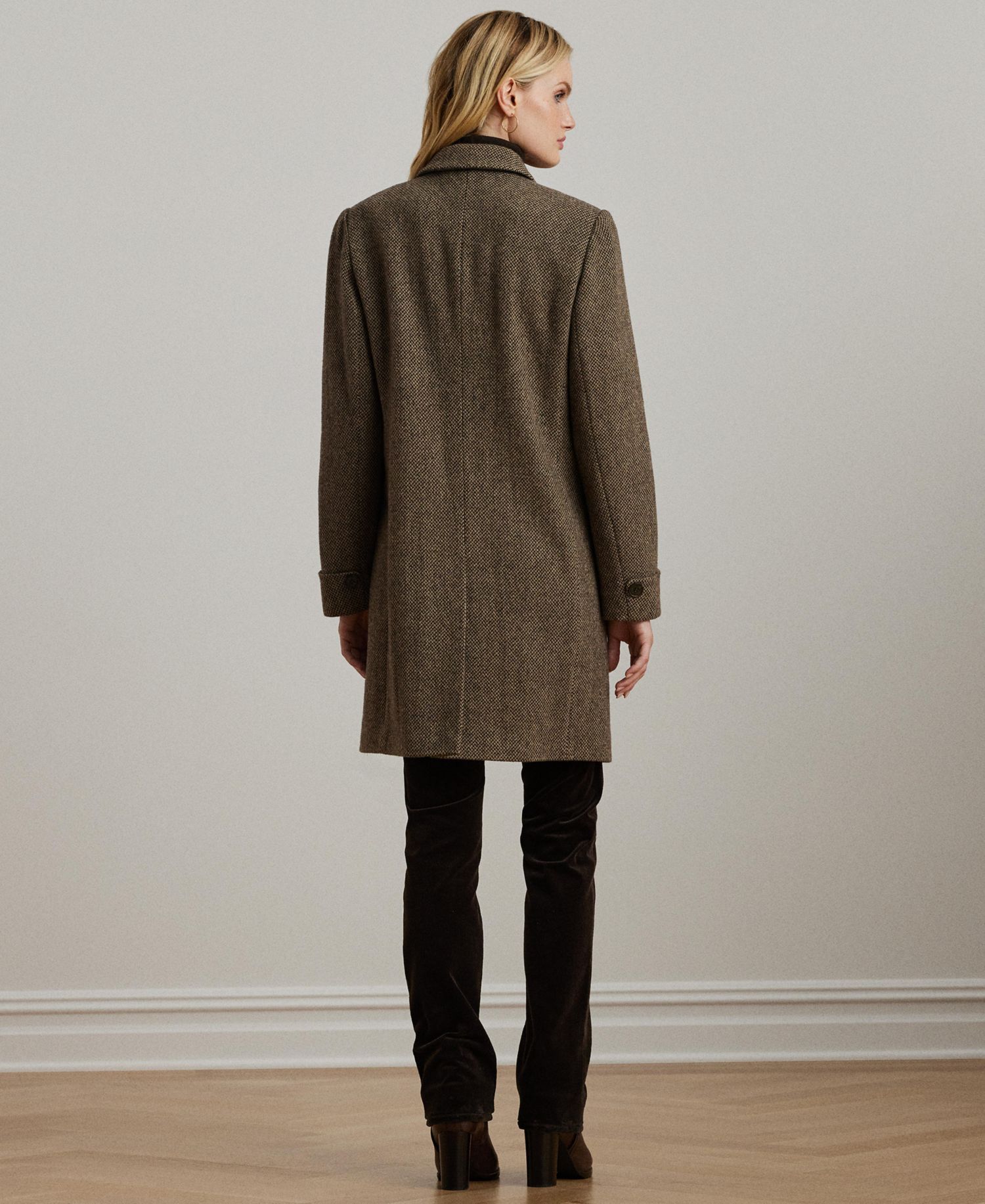 Petite Notched-Collar Walker Coat