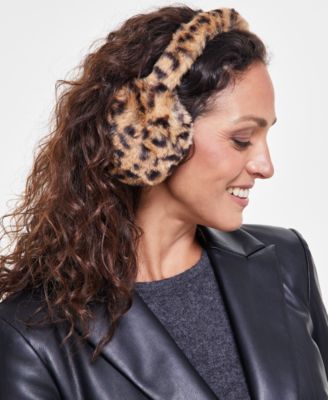 I.N.C. International Concepts - Women's Faux-Fur Leopard-Print Earmuffs