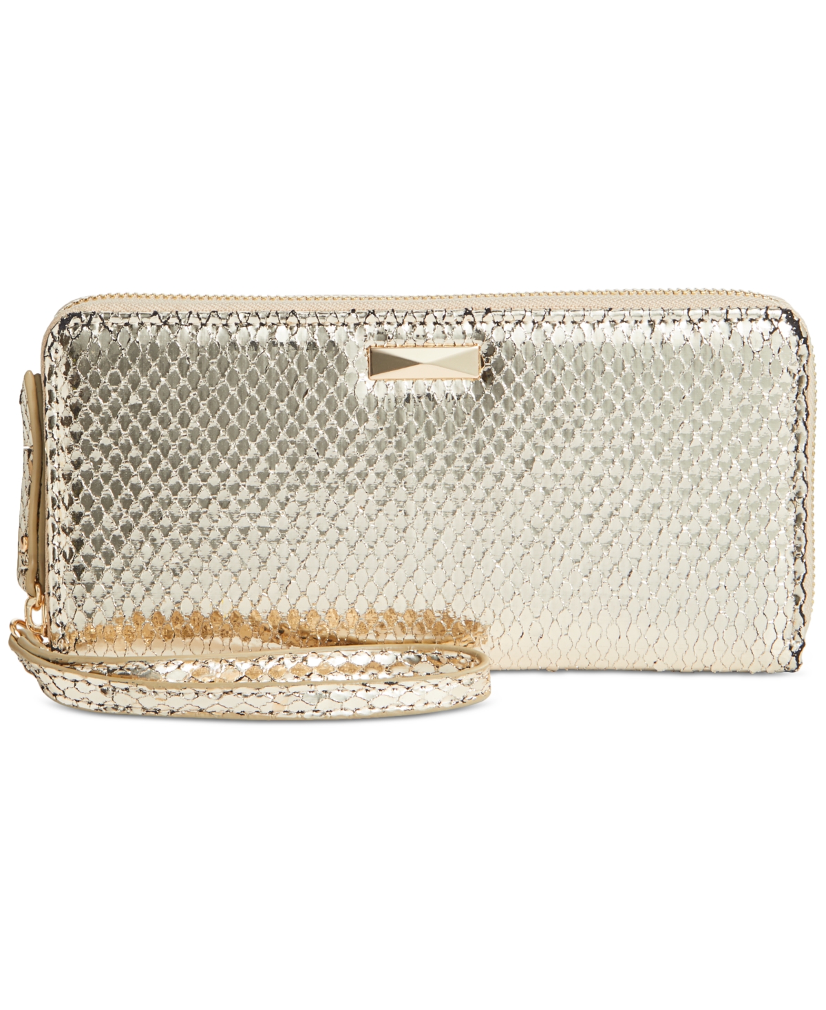 I.n.c. International Concepts Boxed Hazel Zip-Around Metallic Snake-Embossed Wristlet, Created for Macy's
