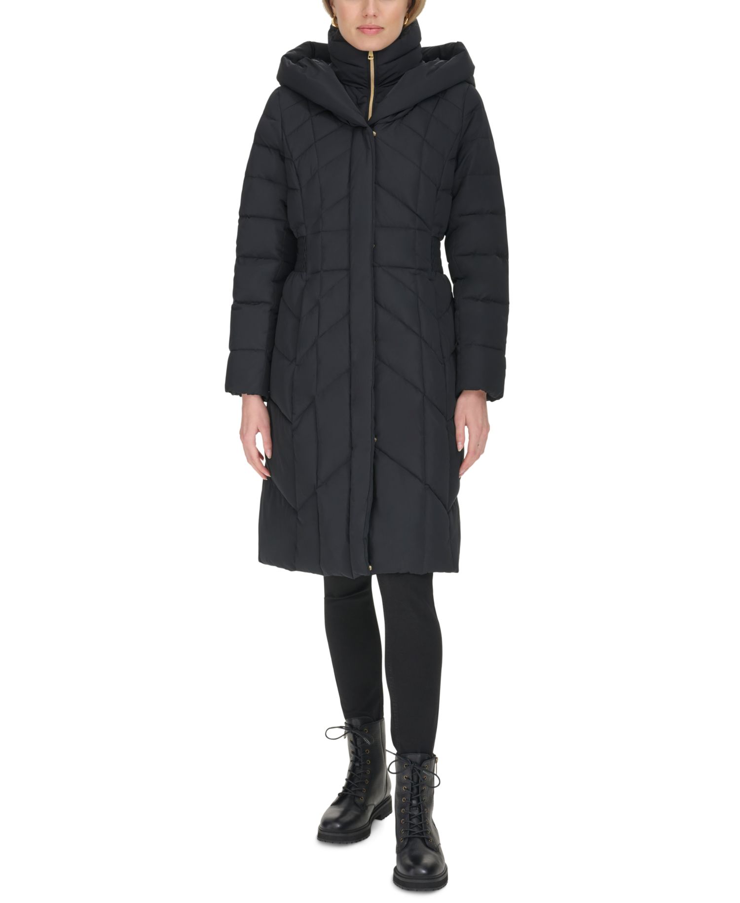 Women's Bibbed Hooded Puffer Coat