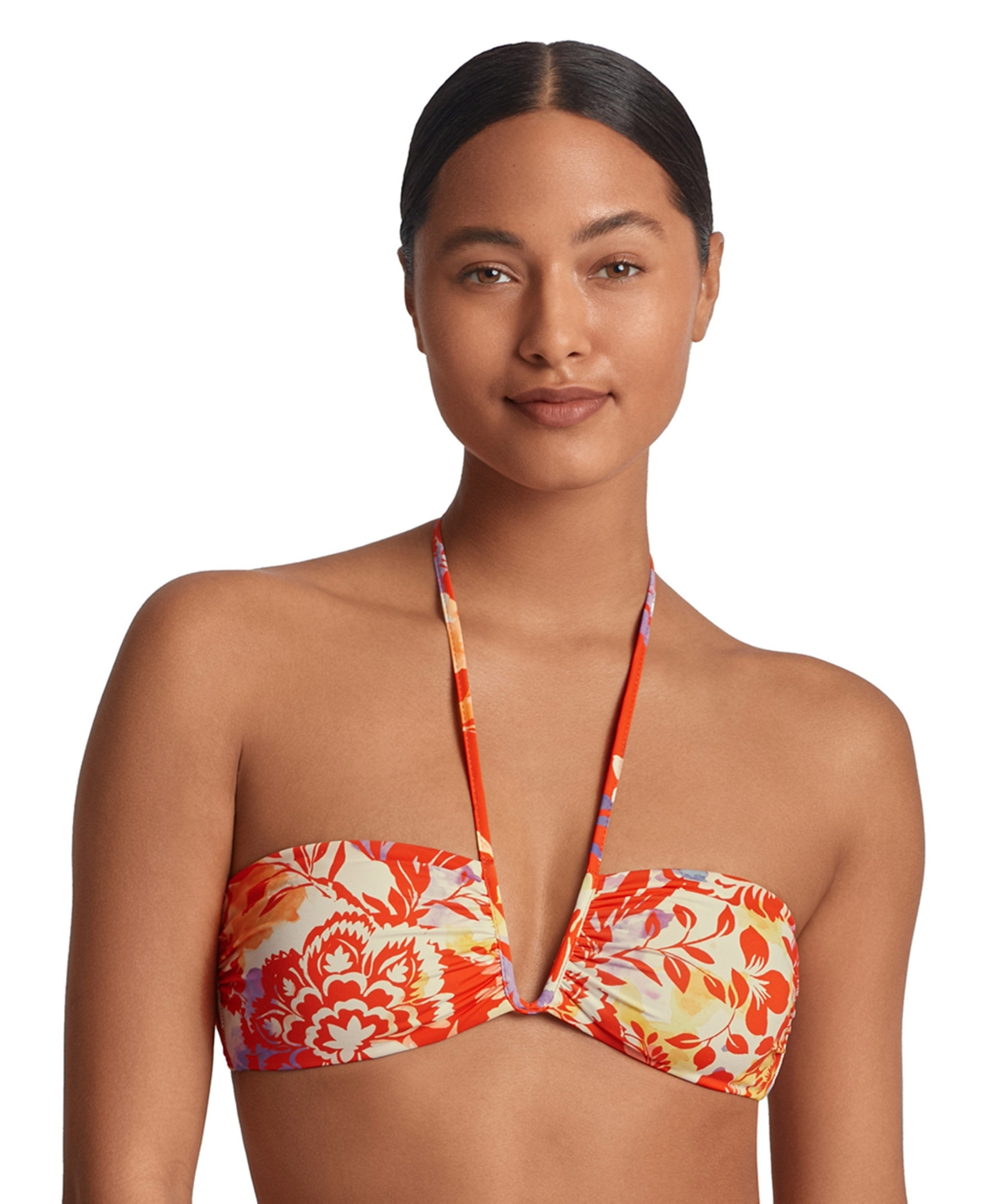 Ralph Lauren Womens Shirred Bikini Top High Waist Bottoms In Multi