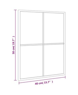 Wall Mirror Black Glass, Powder-coated iron 15.7 x 19.7 in