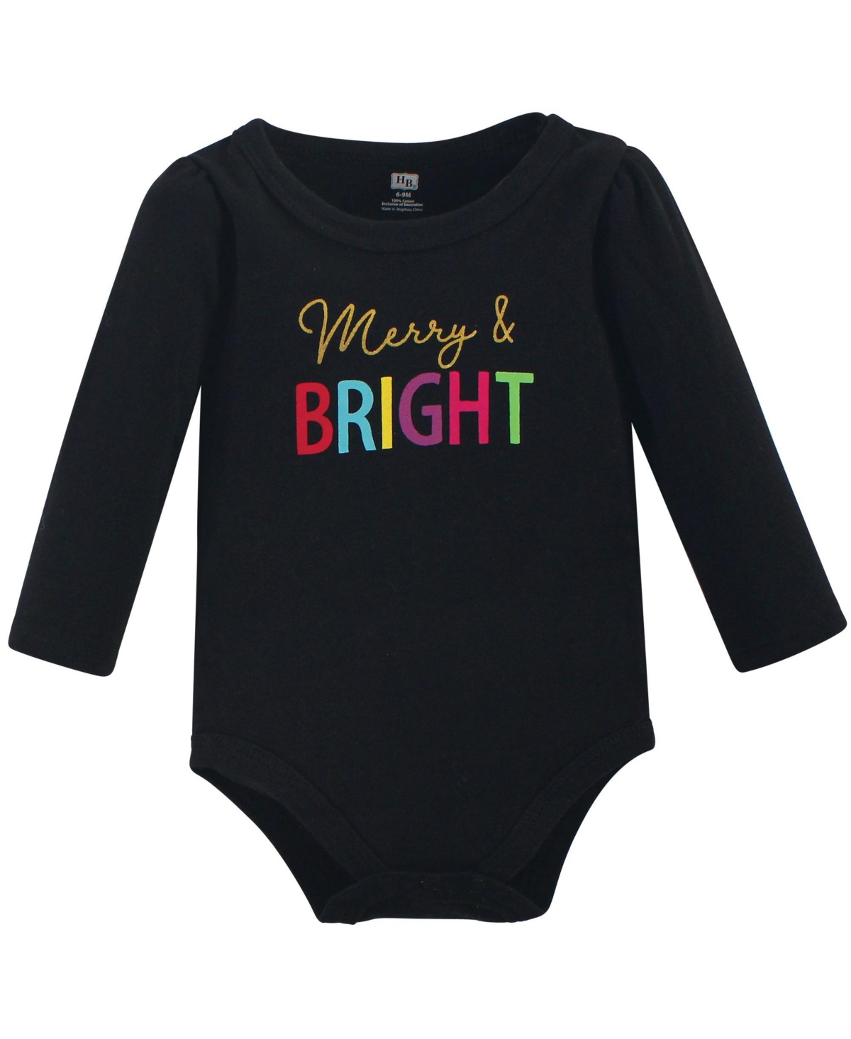 Hudson Baby Baby Girls Cotton Bodysuit, Pant and Shoe 3pc Set, Merry & Bright - Merry  bright
