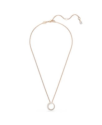 Matrix Pendant, Crystal Pearl, Round Cut, White, Rose Gold-Tone Plated Necklace