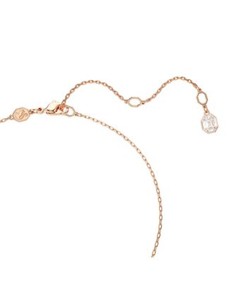 Dextera Pendant, Round Cut, White, Rose Gold-Tone Plated Necklace