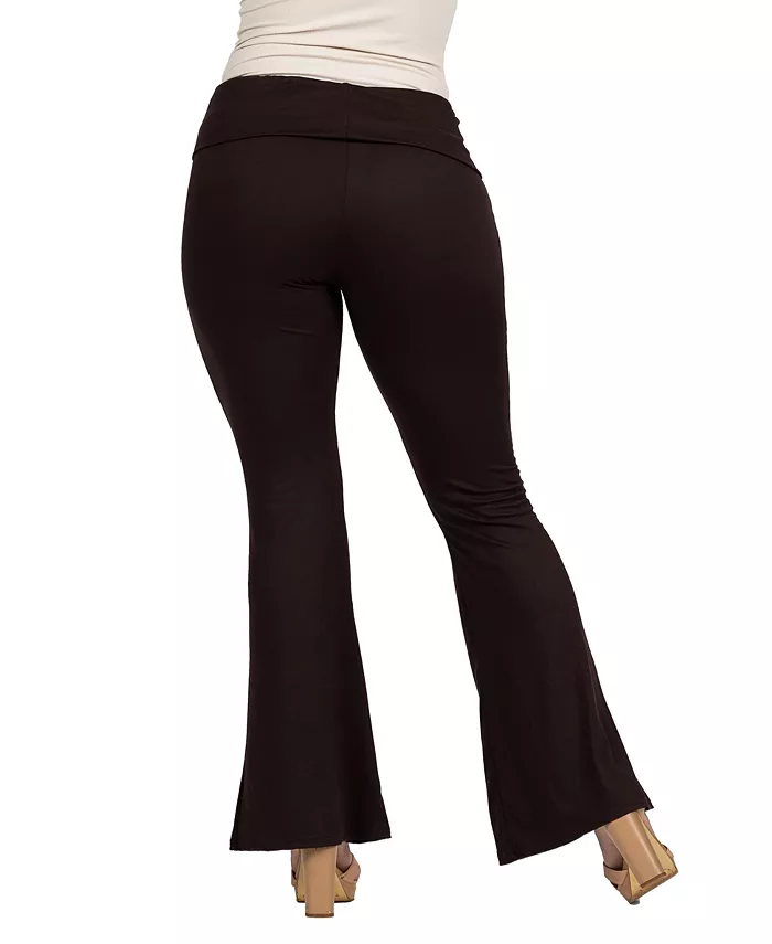 Black Bell Bottom Foldover Waist Sweatpants - thumbnail 8