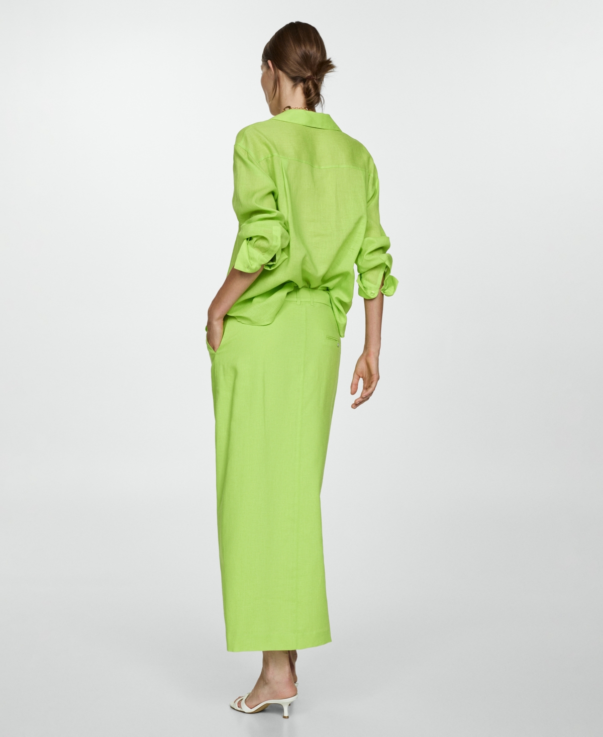 Mango Women's Long Lyocell Skirt