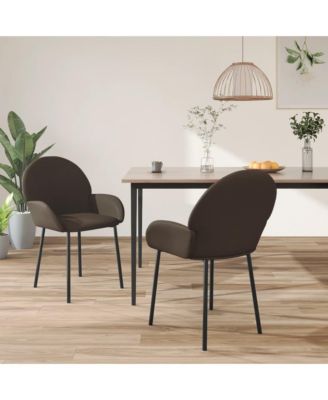 Dining Chairs 2 pcs Brown Faux Leather