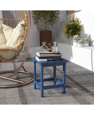 15" Adirondack Patio Side Table, HDPE, Blue