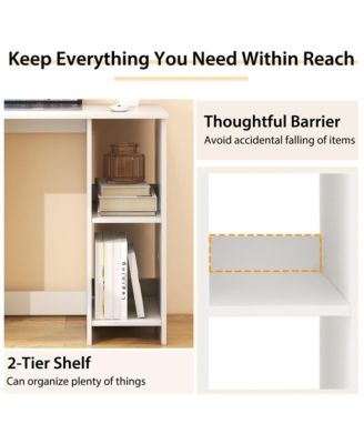 31.5'' Small Computer Desk Home Office Study Writing Desk with 2 Compartments