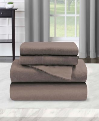 Paisley or Solid Deep Pocket Flannel Cotton 4-Pc. Sheet Set, Queen