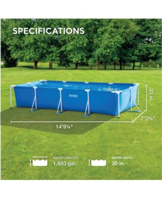 14ft x 33in Rectangular Above Ground Backyard Swimming Pool with Filter