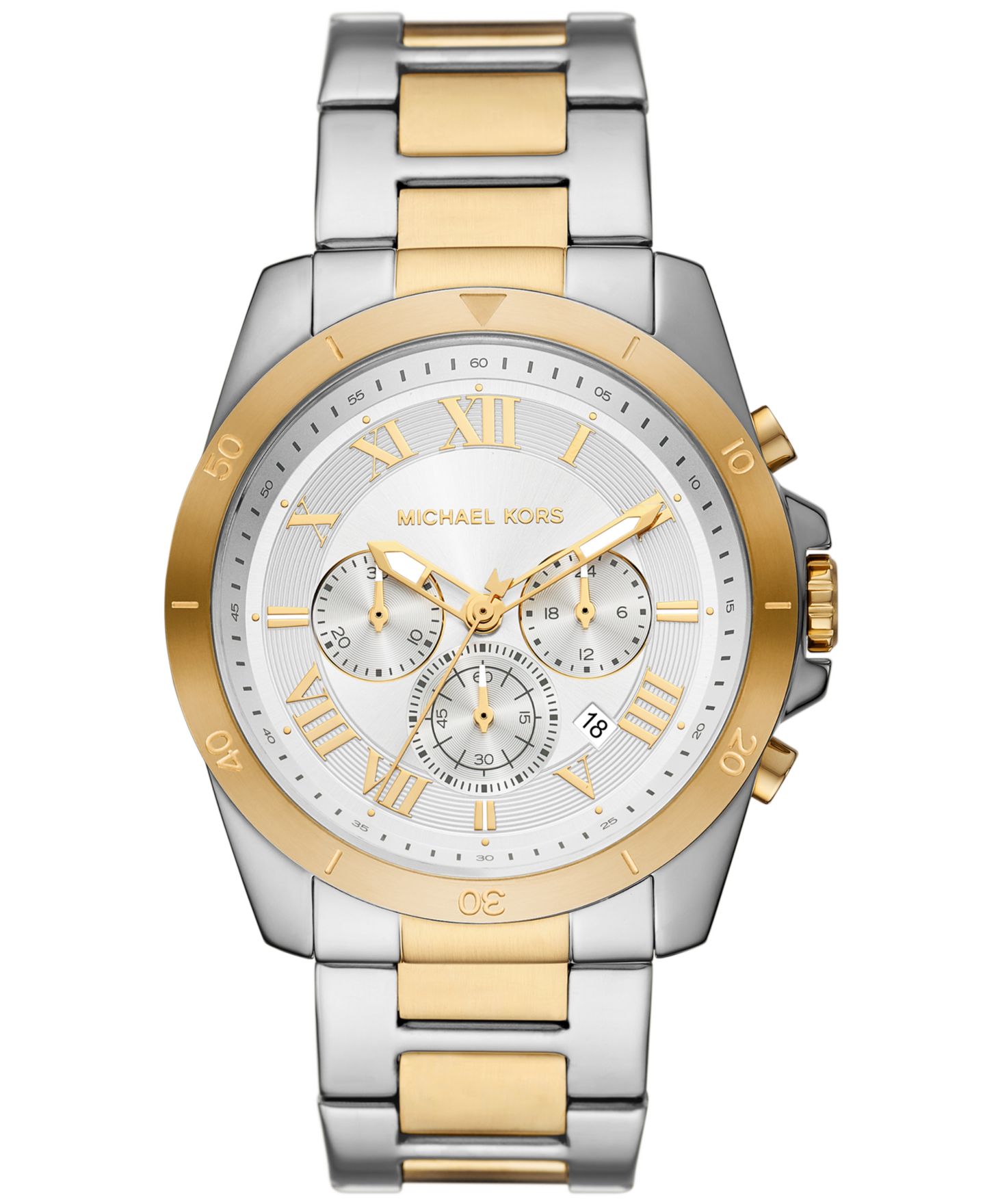 Мужские часы Michael Kors Alek Chronograph Two-Tone Stainless Steel Watch 44mm — фото 1