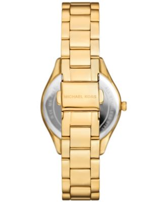 Women's Lauryn Three-Hand Gold-Tone Stainless Steel Watch, Earrings and Necklace Gift Set 33mm