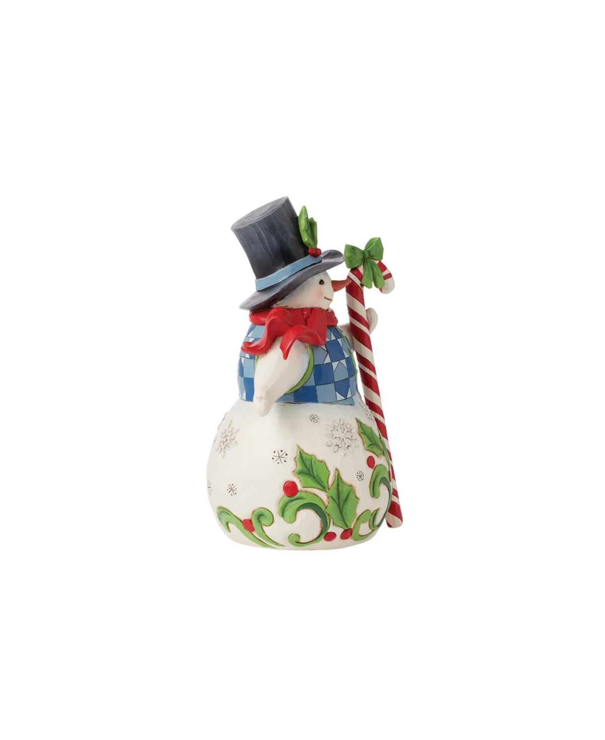 Jim Shore Snowman With Candy Cane Figurine In Multi