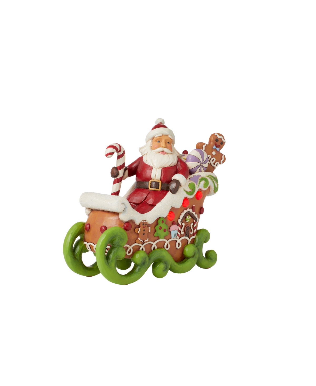 Jim Shore Gingerbread Light Emitting Diode (Led) Santa Figurine