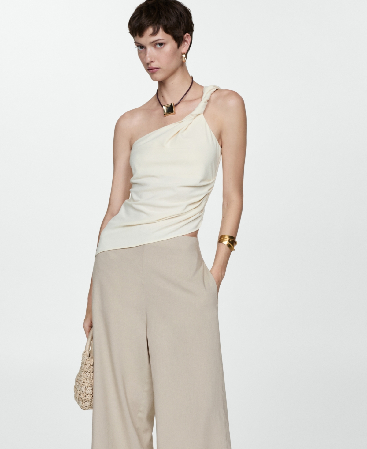Mango Pantalon In Beige