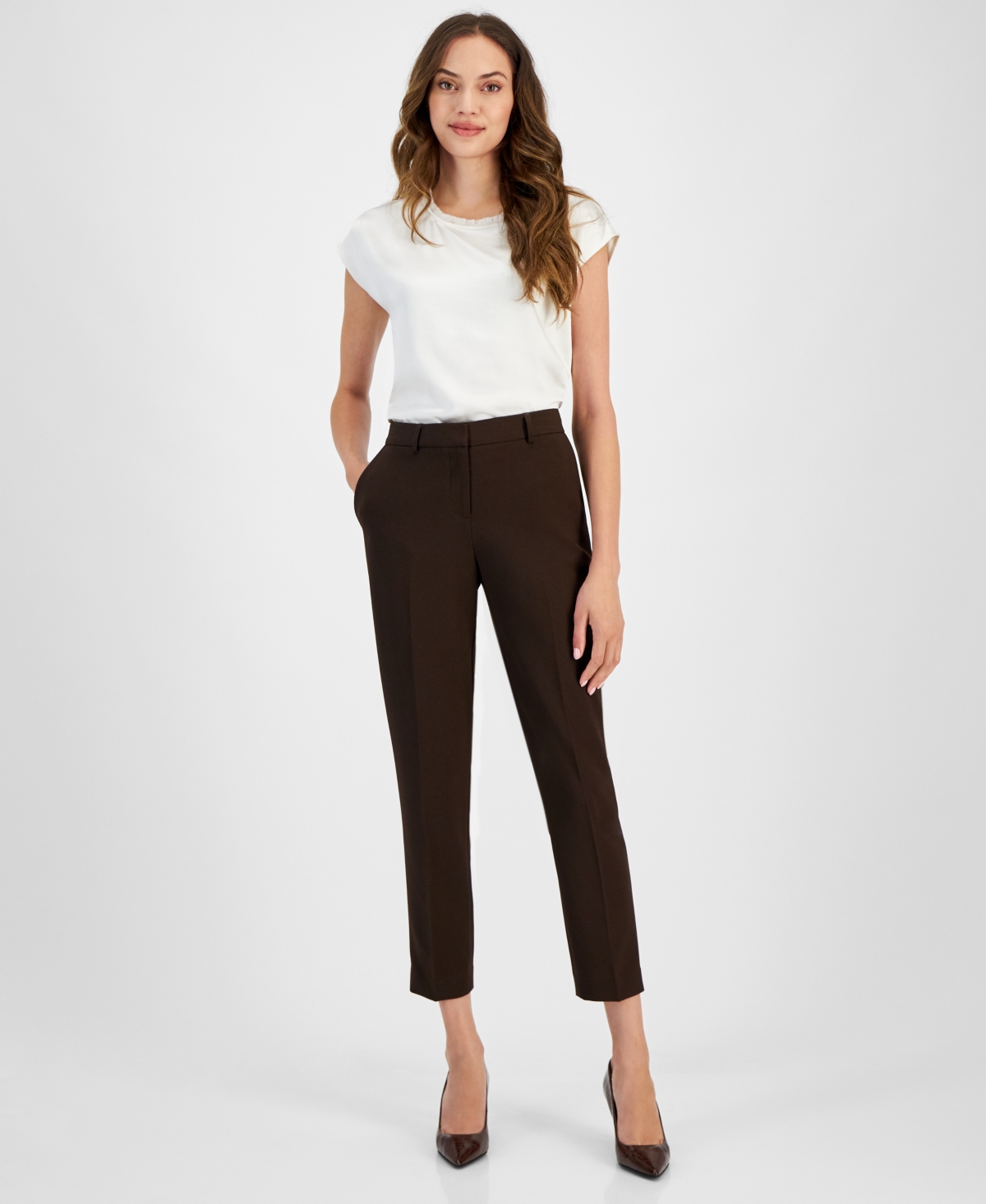 Tahari Asl Women's Mid-Rise Ankle Pants