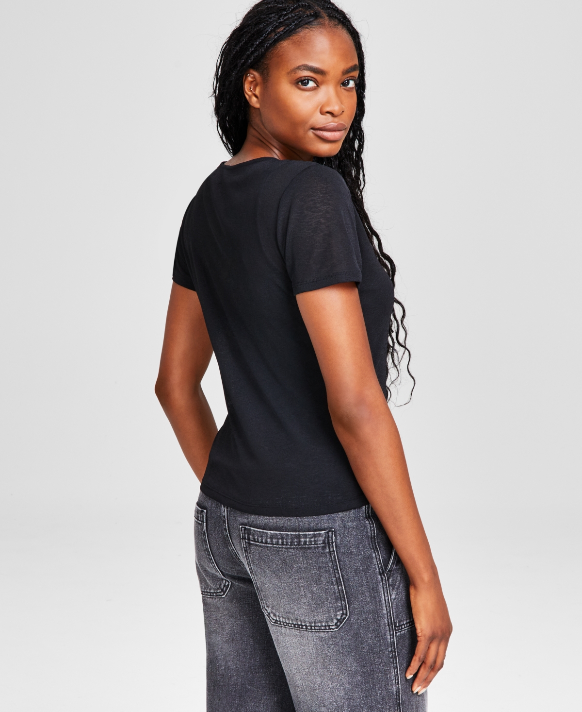 And Now This Women's Onion-Skin Double Layered Crewneck Top, Created for Macy's