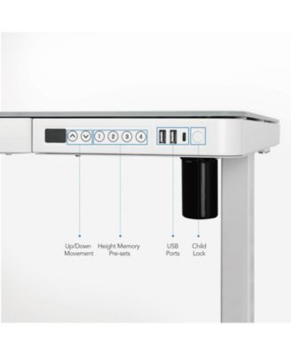 EW8W Height Adjustable Standing Desk, White