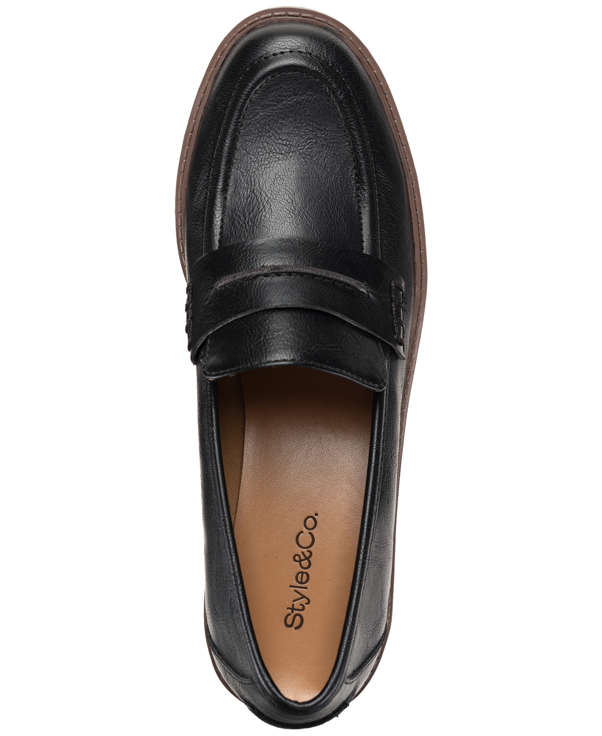 Style & Co Women's Wandaa Slip-on Lug Loafer Flats, Created For Macy's In Cognac Sm2