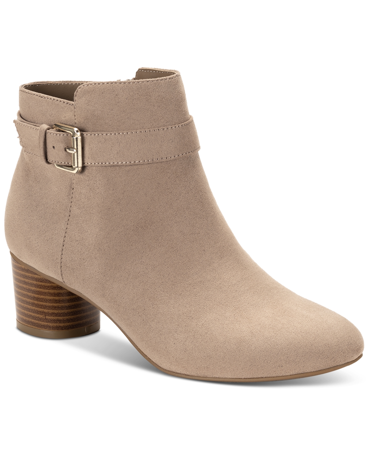 Women's Ariella Block Heel Buckle Dress Booties, Created for Macy's - Lt Tpe Mc
